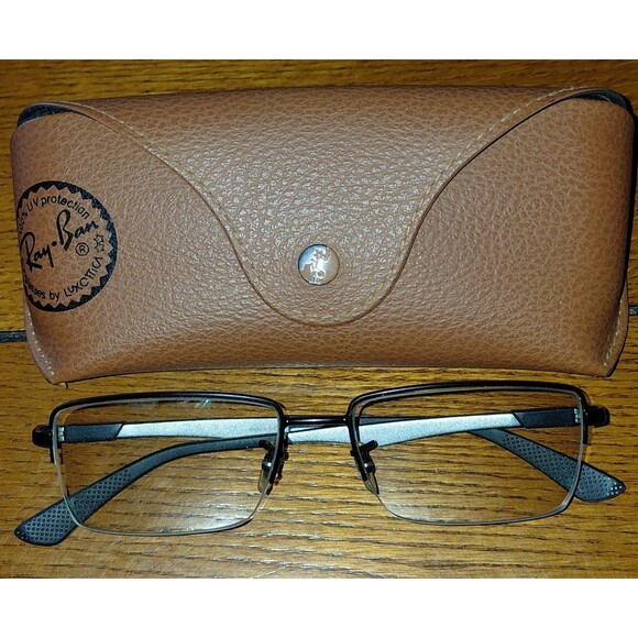 ray ban metal Frames Eyeglasses women + Designer Case. Pristine Condition, Chic main image 4